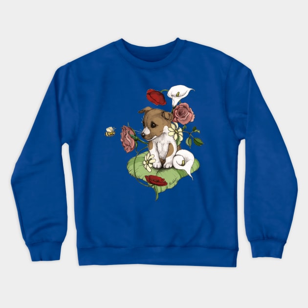 Puppy Bouquet Crewneck Sweatshirt by micklyn